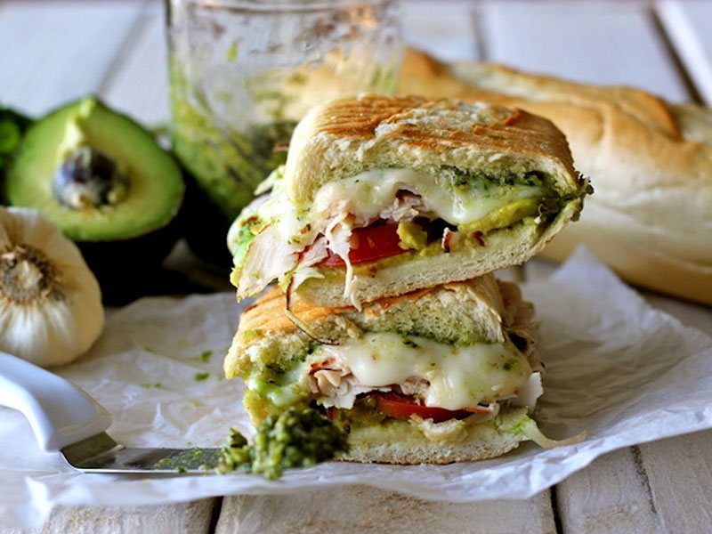 Leftover Turkey and Pesto Panini