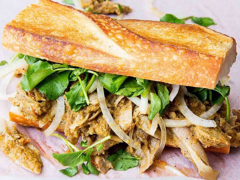 Salvadoran Leftover Turkey Sandwich