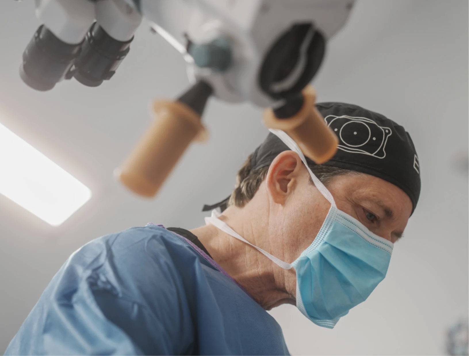 Dr. King during eye surgery