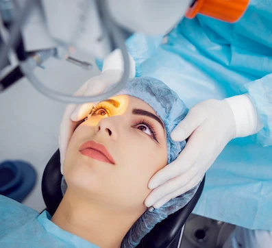 patient during vision correction surgery