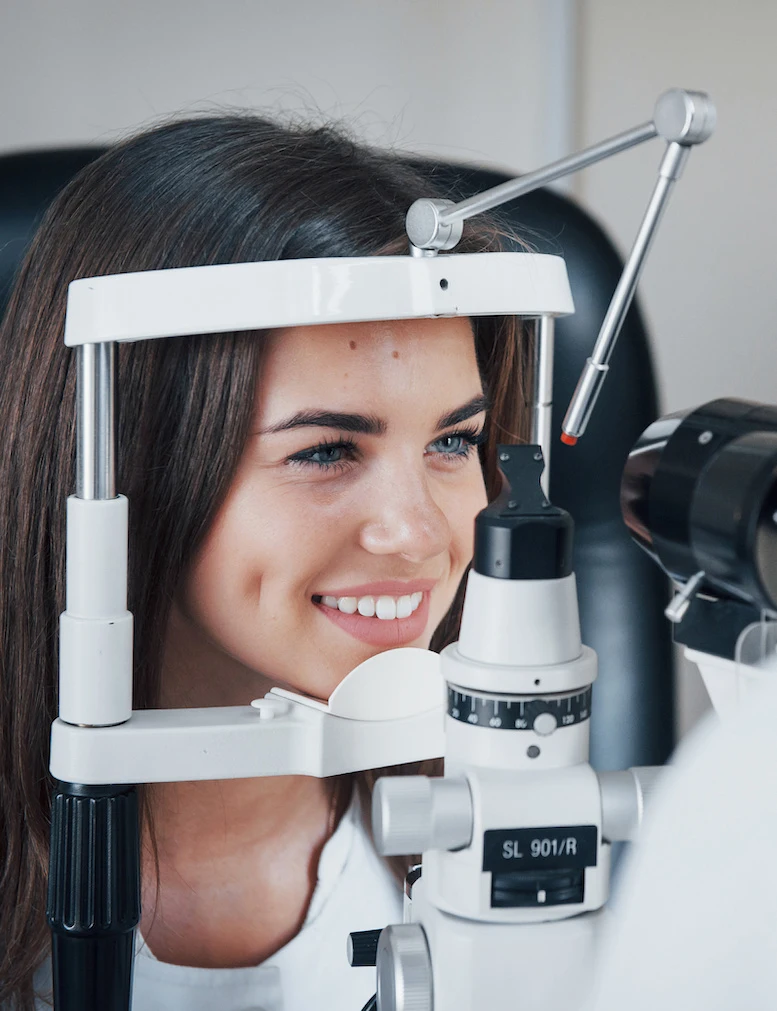 patient during eye exam lasik consultation
