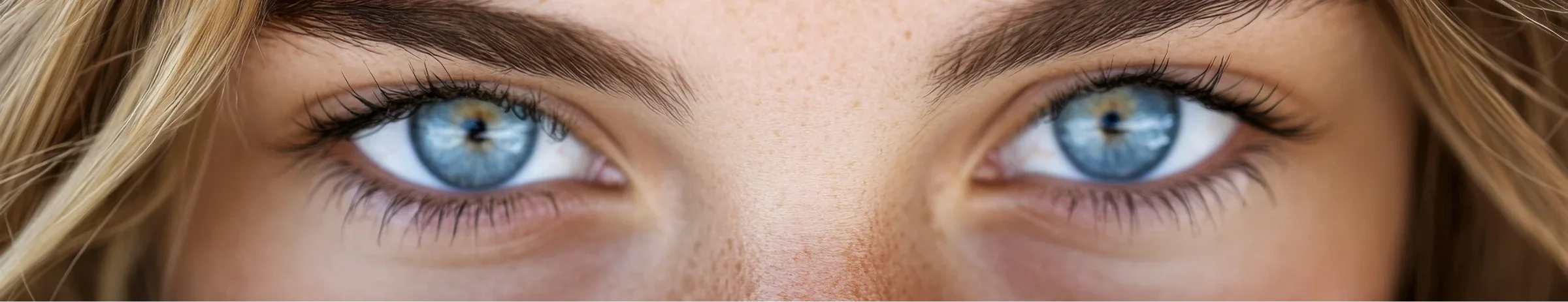 young woman healthy eyes close up