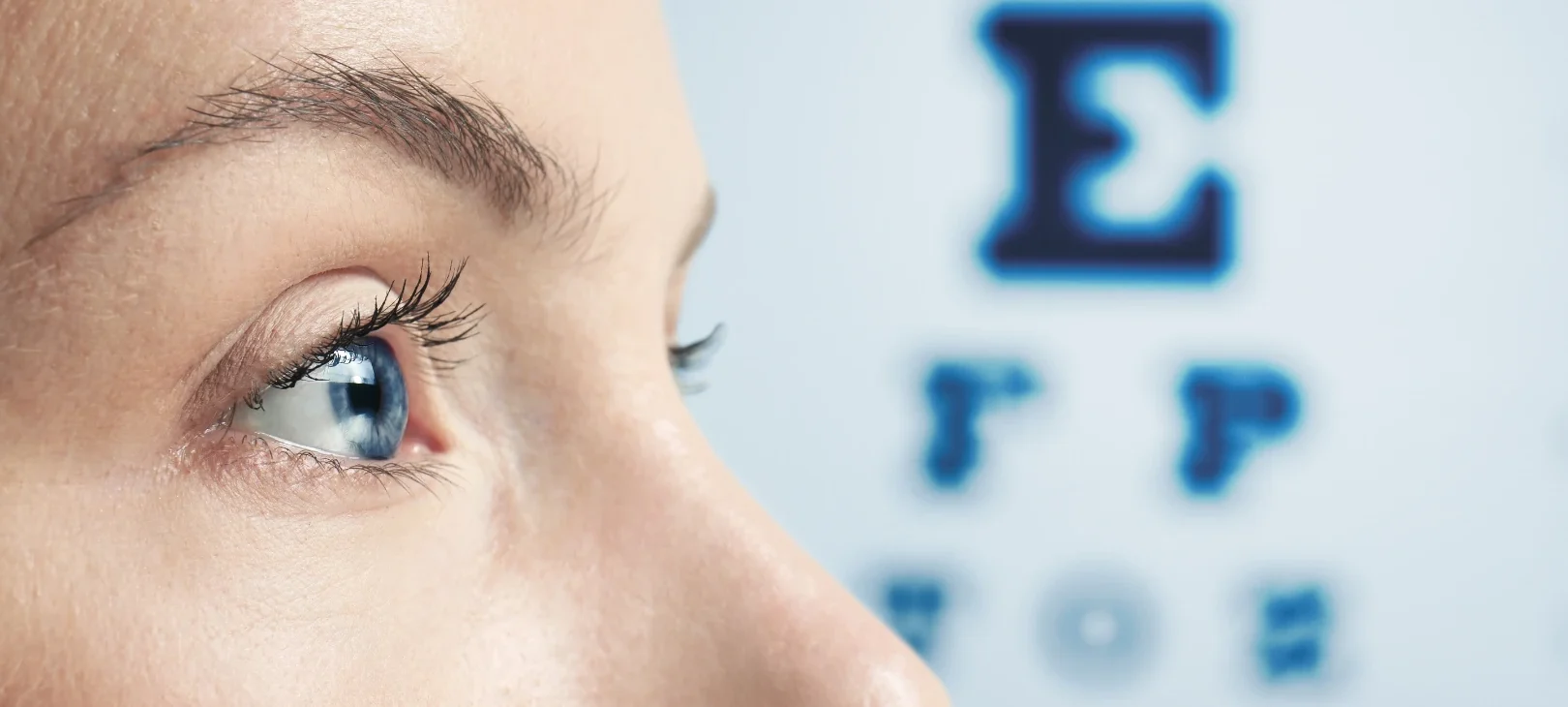 patient during vision test