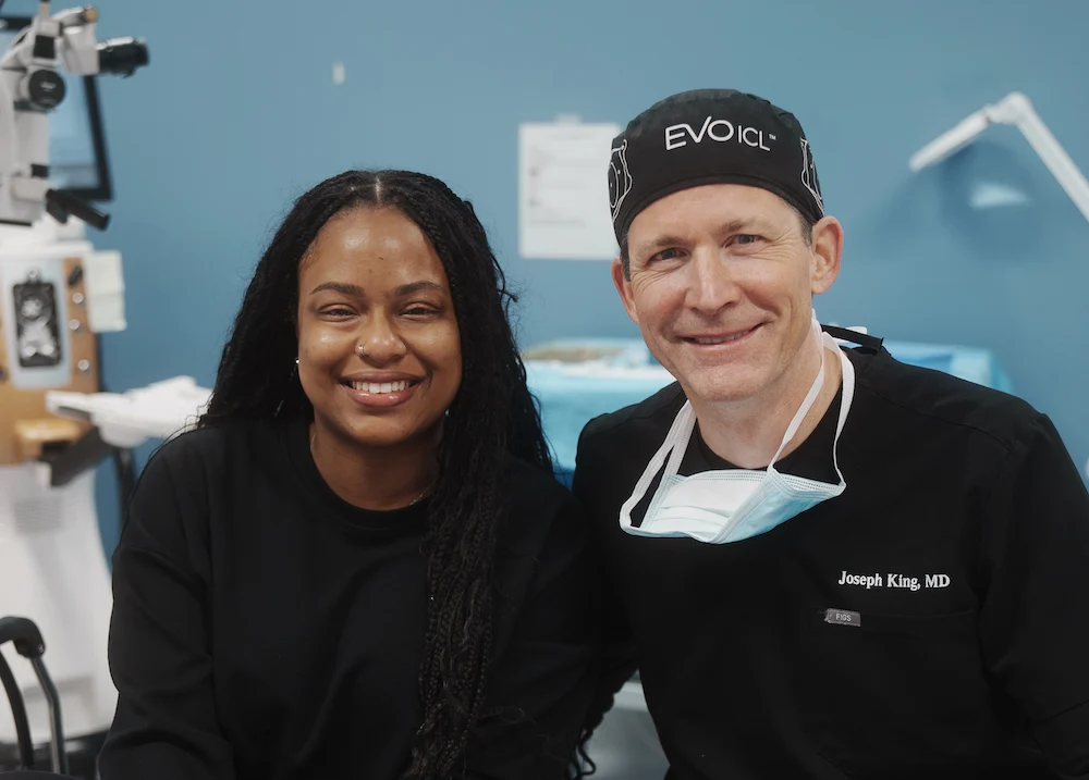 Dr King with a patient